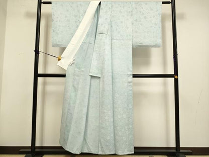 平和屋着物▽上質な小紋　単衣　唐草地紋　正絹　逸品　未使用　DABF5824du