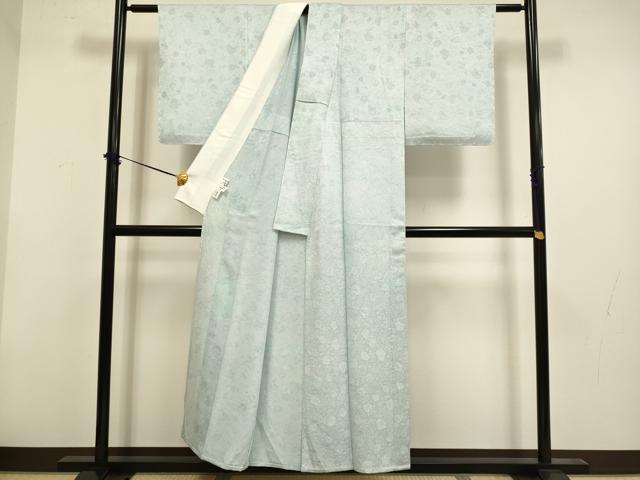 平和屋着物▽上質な小紋　単衣　唐草地紋　正絹　逸品　未使用　DABF5824du