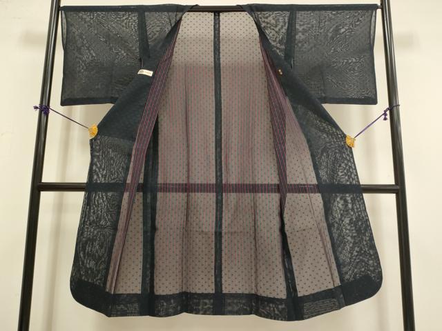 平和屋着物▽道行コート　スリーシーズン　春夏秋　塵除け　紗　幾何学文様　三越扱い　ロング丈　正絹　逸品　DABF5829du