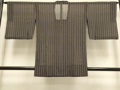 平和屋着物▽道行コート　スリーシーズン　春夏秋　塵除け　紗紬　間道　正絹　逸品　DABF5831du