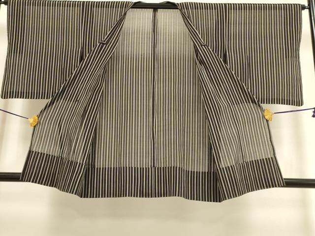 平和屋着物▽道行コート　スリーシーズン　春夏秋　塵除け　紗紬　間道　正絹　逸品　DABF5831du