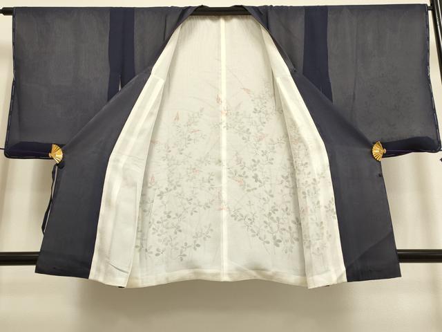 平和屋着物▽道行コート　スリーシーズン　春夏秋　塵除け　無双　紗袷　紗×絽　手描き　草花文　正絹　逸品　未使用　DABF5833du