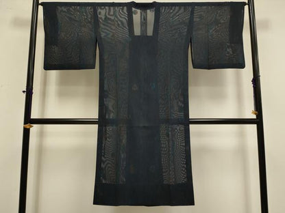 平和屋着物▽道行コート　スリーシーズン　春夏秋　塵除け　紗　丸文　ロング丈　正絹　逸品　DABF5836du