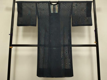 平和屋着物▽道行コート　スリーシーズン　春夏秋　塵除け　紗　丸文　ロング丈　正絹　逸品　DABF5836du