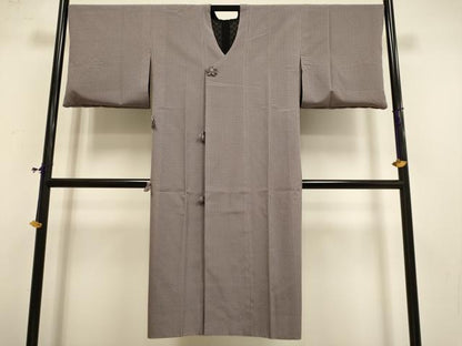 平和屋着物▽道行コート　スリーシーズン　春夏秋　塵除け　リバーシブル　無双　紗袷　紗×紗　格子　ロング丈　正絹　逸品　DABF5837du