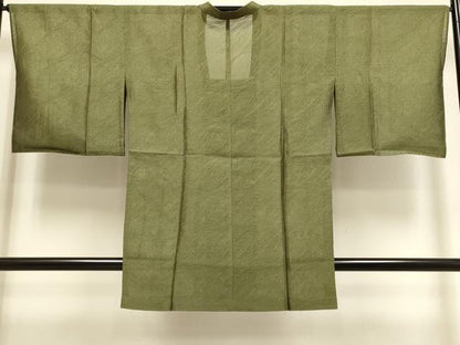 平和屋着物▽道行コート　スリーシーズン　春夏秋　塵除け　流水紋紗　梅幸茶色　正絹　逸品　DABF5841du