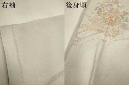 平和屋着物▽中国三大刺繍　スワトウ刺繍　汕頭刺繍　総刺繍　訪問着　単衣　花車文　金糸　正絹　逸品　DABF5848du