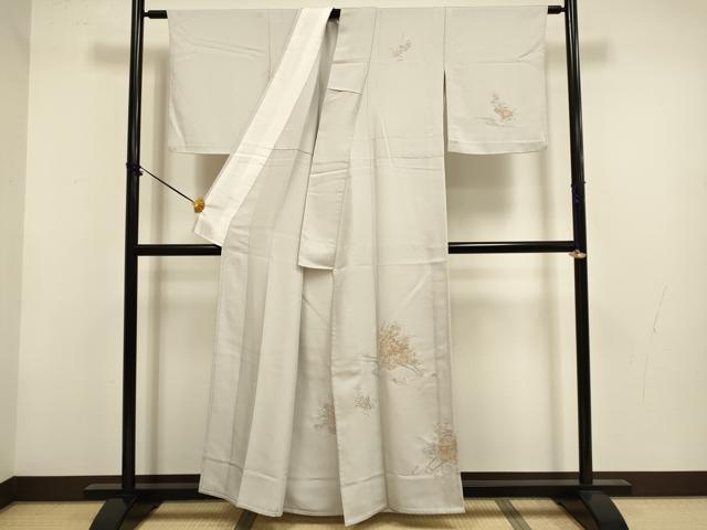 平和屋着物▽中国三大刺繍　スワトウ刺繍　汕頭刺繍　総刺繍　訪問着　単衣　花車文　金糸　正絹　逸品　DABF5848du