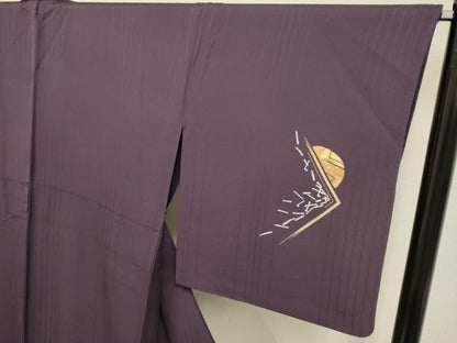 平和屋着物▽訪問着　単衣　螺鈿　箔散らし文　暈し染め　金彩　正絹　逸品　DABF5850du
