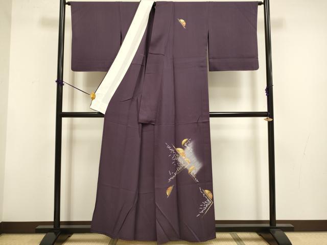平和屋着物▽訪問着　単衣　螺鈿　箔散らし文　暈し染め　金彩　正絹　逸品　DABF5850du