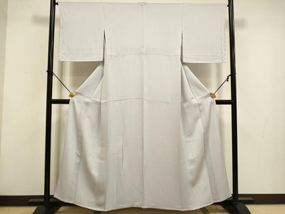 平和屋着物▽上質な色無地　単衣　灰梅色　正絹　逸品　DABF5855du
