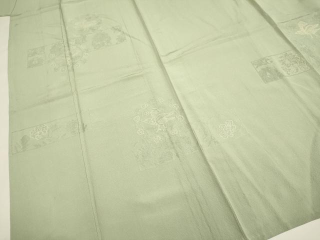 平和屋着物▽中国三大刺繍　スワトウ刺繍　汕頭刺繍　相良刺繍　総刺繍　無地絵羽訪問着　単衣　花鳥文　正絹　逸品　DABF5858du