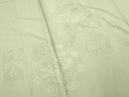 平和屋着物▽中国三大刺繍　スワトウ刺繍　汕頭刺繍　相良刺繍　総刺繍　無地絵羽訪問着　単衣　花鳥文　正絹　逸品　DABF5858du
