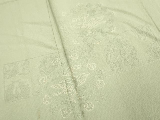 平和屋着物▽中国三大刺繍　スワトウ刺繍　汕頭刺繍　相良刺繍　総刺繍　無地絵羽訪問着　単衣　花鳥文　正絹　逸品　DABF5858du