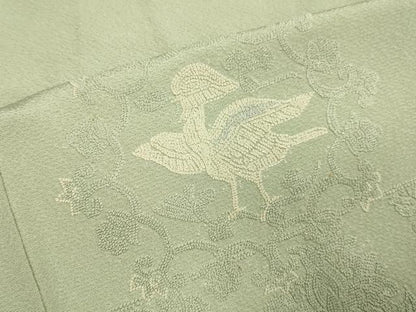 平和屋着物▽中国三大刺繍　スワトウ刺繍　汕頭刺繍　相良刺繍　総刺繍　無地絵羽訪問着　単衣　花鳥文　正絹　逸品　DABF5858du