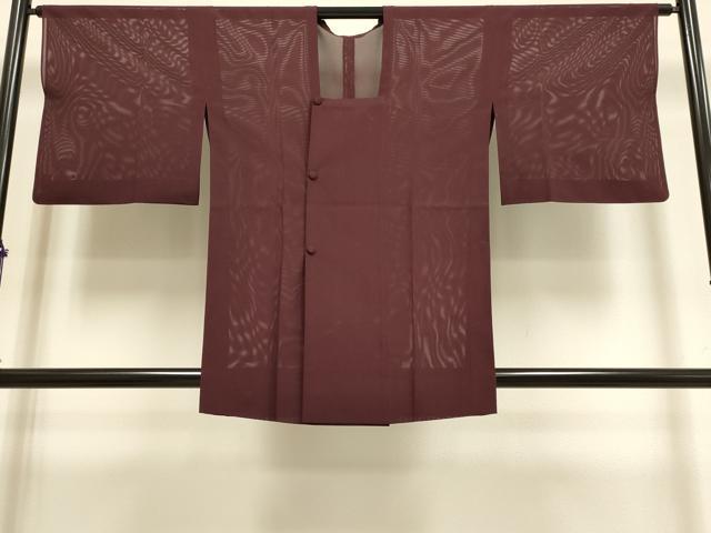 平和屋着物▽道行コート　二部式　スリーシーズン　春夏秋　塵除け　絽　バーガンディー色　洗える着物　DABF5867du