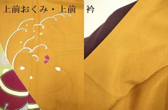 平和屋着物▽訪問着　単衣　鈴　立波舞桜文　正絹　逸品　DABF5880du