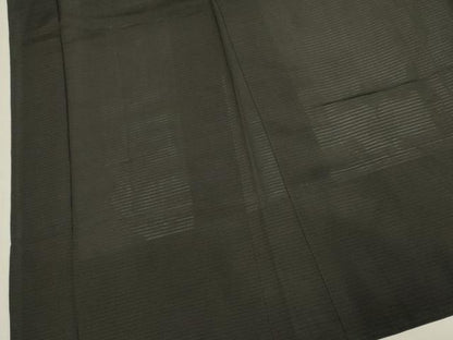 平和屋着物▽男性　長羽織　黒紋付　単衣　絽　黒地　正絹　逸品　DABF5886du