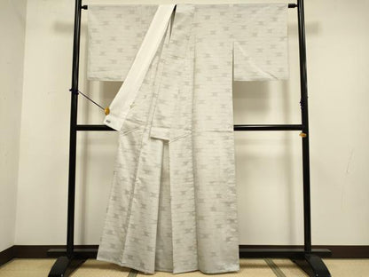 平和屋着物▽小紋　単衣　霞文　さんび謹製　高島屋扱い　DABF5896du