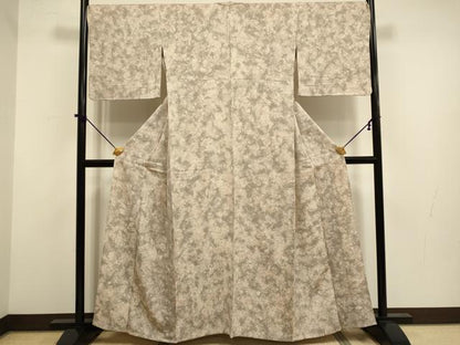 平和屋着物▽上質な小紋　単衣　霞文　正絹　逸品　DABF5900du
