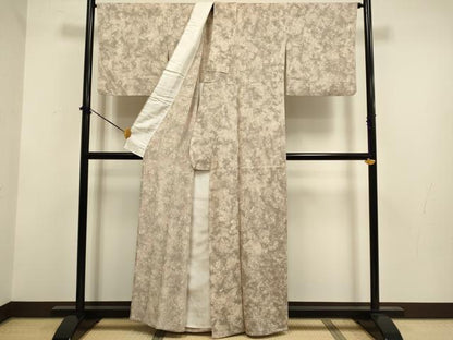 平和屋着物▽上質な小紋　単衣　霞文　正絹　逸品　DABF5900du