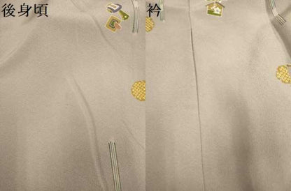 平和屋着物▽訪問着　単衣　玩具文　金彩　正絹　逸品　DABF5903du