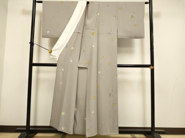 平和屋着物▽訪問着　単衣　玩具文　金彩　正絹　逸品　DABF5903du