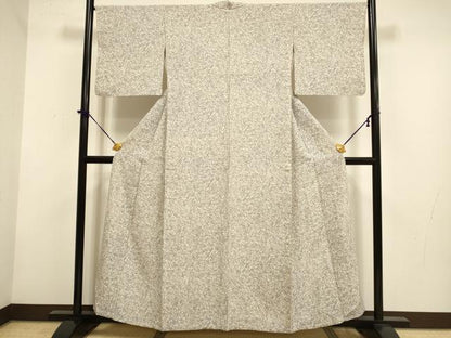 平和屋着物▽上質な小紋　単衣　草花文　正絹　逸品　DABF5908du