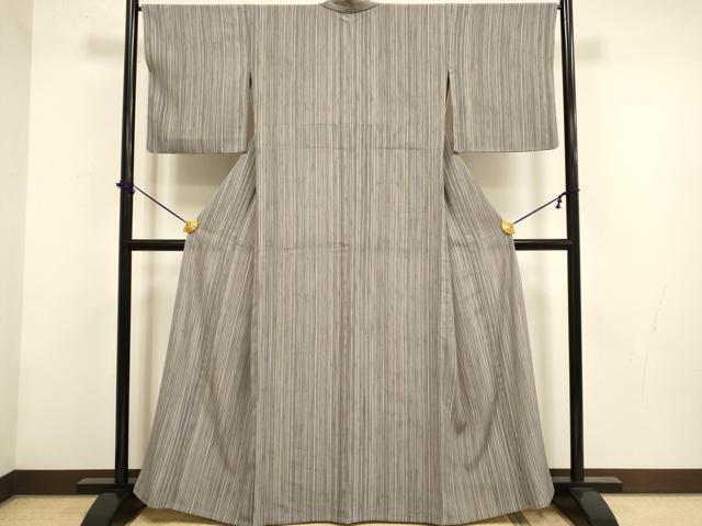 平和屋着物▽小紋　単衣　縞　洗える着物　DABF5910du