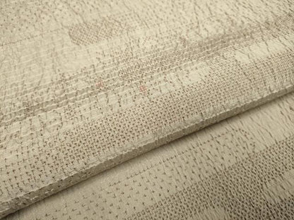 平和屋着物▽上質なお召　単衣　エ霞麻の葉文様　正絹　逸品　DABF5912du