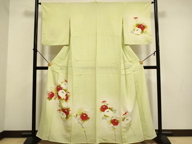 平和屋着物▽訪問着　単衣　枝花文　暈し染め　正絹　逸品　DABF5921du