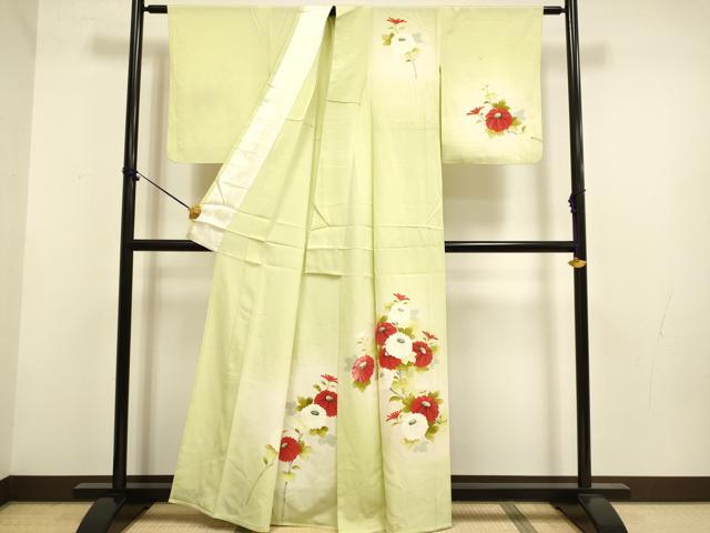 平和屋着物▽訪問着　単衣　枝花文　暈し染め　正絹　逸品　DABF5921du