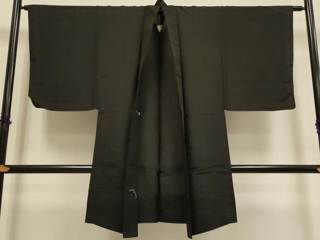 平和屋着物▽男性　長羽織　黒紋付　スリーシーズン　春夏秋　塵除け　正絹　逸品　DABF5927du