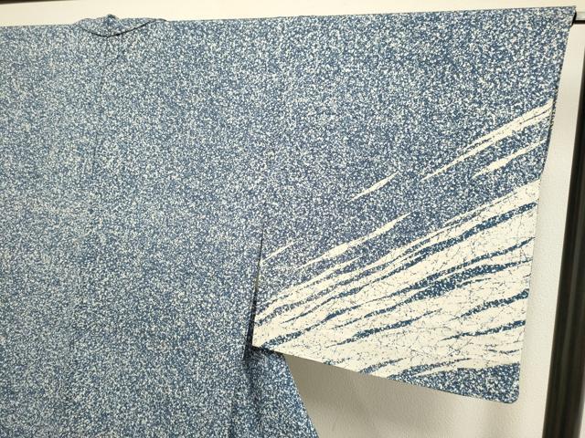平和屋着物▽訪問着　単衣　霞文　たたき染め　正絹　逸品　DABF5928du