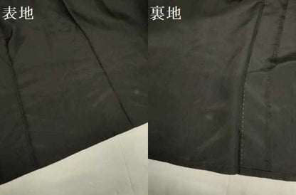 平和屋着物▽男性　黒紋付　単衣　正絹　逸品　DABF5930du