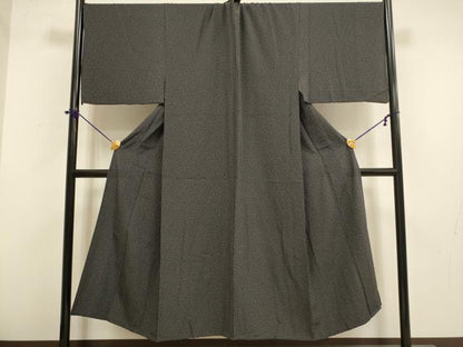 平和屋着物▽男性　小紋　単衣　霞文　正絹　逸品　DABF5931du