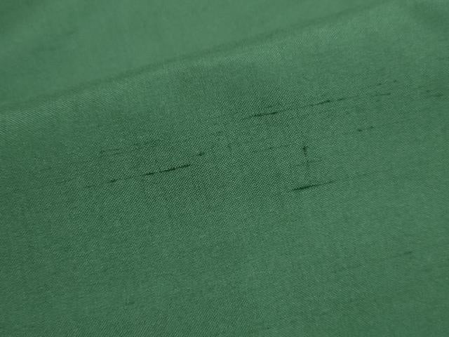 平和屋着物▽男性 色紋付 単衣 紬地 濃い木賊色 正絹 逸品