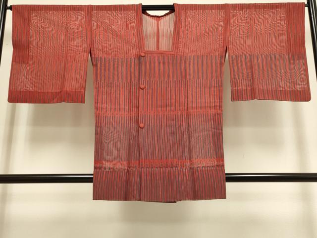 平和屋着物▽道行コート　スリーシーズン　春夏秋　塵除け　変わり間道　正絹　逸品　DABF5933du