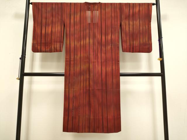 平和屋着物▽道行コート　スリーシーズン　春夏秋　塵除け　間道　ロング丈　正絹　逸品　DABF5934du