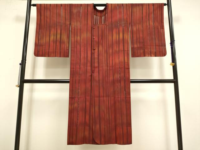 平和屋着物▽道行コート　スリーシーズン　春夏秋　塵除け　間道　ロング丈　正絹　逸品　DABF5934du
