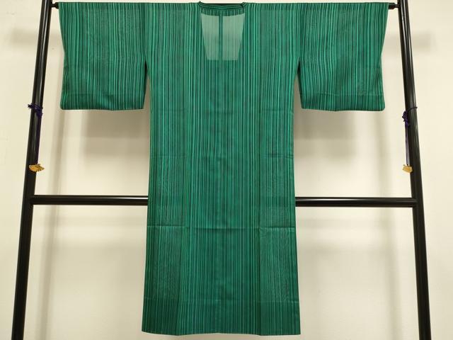 平和屋着物▽道行コート　スリーシーズン　春夏秋　塵除け　縞　ロング丈　正絹　逸品　DABF5936du