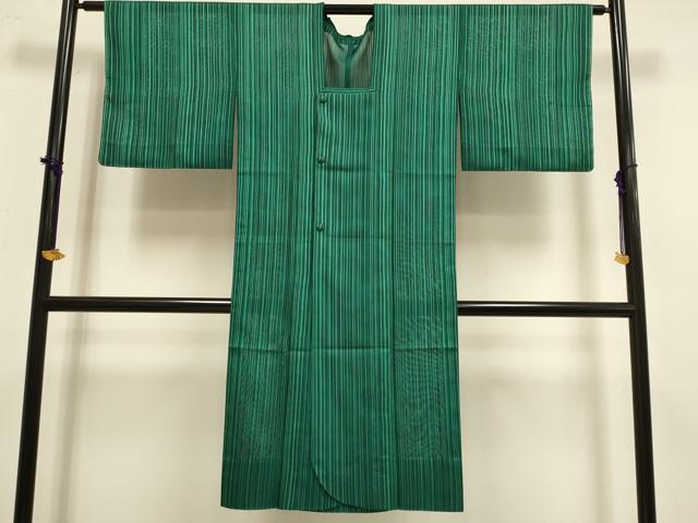 平和屋着物▽道行コート　スリーシーズン　春夏秋　塵除け　縞　ロング丈　正絹　逸品　DABF5936du