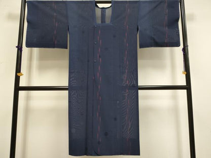 平和屋着物▽道行コート　スリーシーズン　春夏秋　塵除け　変わり間道　ロング丈　正絹　逸品　DABF5937du