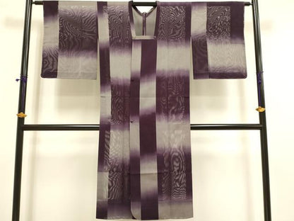 平和屋着物▽道行コート　スリーシーズン　春夏秋　塵除け　変わり市松文様　ロング丈　正絹　逸品　未使用　DABF5939du