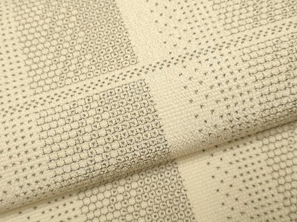 平和屋着物▽本塩沢　単衣　110亀甲　格子　証紙付き　正絹　逸品　DABF5942du