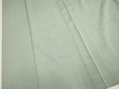 平和屋着物▽本塩沢　単衣　利休鼠色　証紙付き　正絹　逸品　DABF5946du