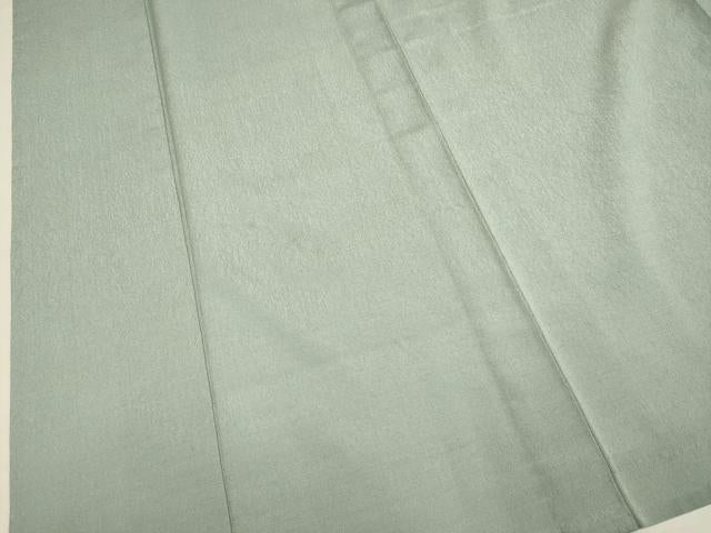 平和屋着物▽本塩沢　単衣　利休鼠色　証紙付き　正絹　逸品　DABF5946du