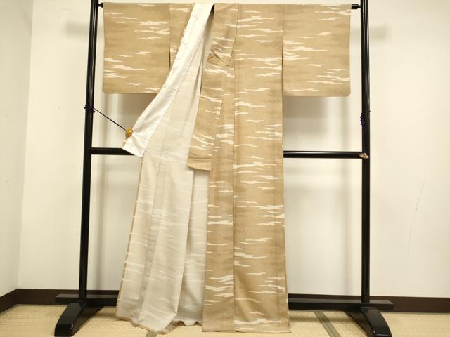 平和屋着物▽小紋　単衣　霞文　洗える着物　DABF5947du