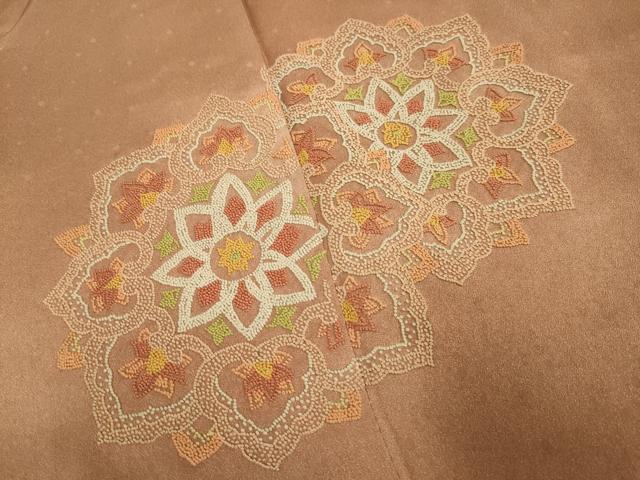 平和屋着物▼中国三大刺繍　相良刺繍　色留訪問着　正倉院花文　暈し染め　正絹　逸品　DABF5952du