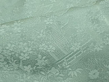 平和屋着物▼上質な色無地　風景花地紋　千草色　さが美扱い　正絹　逸品　未使用　DABF5954du